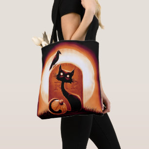 Derpy Halloween Cat van een Tombstone Draagtas
