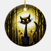 Derpy Little Halloween Cat in a Pumpkin Patch Keramisch Ornament (Achterkant)