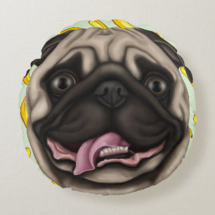 Derpy Pugs Rond Kussen