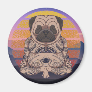 Derpy Yoga Pug Magnet Magneet