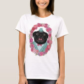 Derpy zwarte pug in hoge hoed t-shirt (Voorkant)