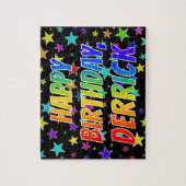 "DERRICK" First Name, Fun "HAPPY BIRTHDAY" Legpuzzel (Verticaal)