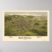 Derry Station, PA Panoramic Map - 1900 Poster (Voorkant)