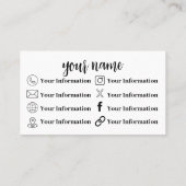 Derset Cactus + Fleurs Carte de visite (Dos)