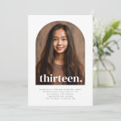 Dertien gebogen foto verjaardag kaart (Staand voorkant)