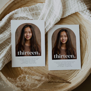 Dertien gebogen foto verjaardag kaart