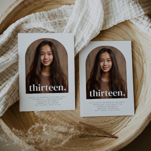 Dertien gebogen foto verjaardag kaart