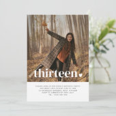 Dertien hartfoto van geboorte kaart (Staand voorkant)