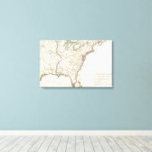 Dertien kolonies Map (1776) Canvas Afdruk (Insitu (Houten vloer))