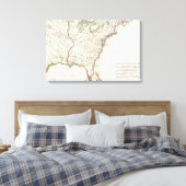 Dertien kolonies Map (1776) Canvas Afdruk (Insitu (Slaapkamer))