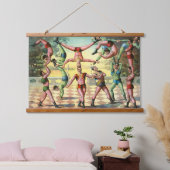 Dertien Mannen doen acrobatiek Hangend Wandkleed (Slaapkamer)