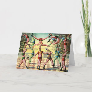 Dertien Mannen doen acrobatiek Kaart