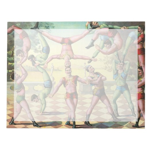 Dertien Mannen doen acrobatiek Notitieblok (Voorkant)