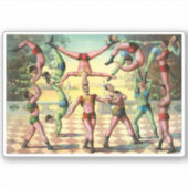 Dertien Mannen doen acrobatiek Sticker (Voorkant)