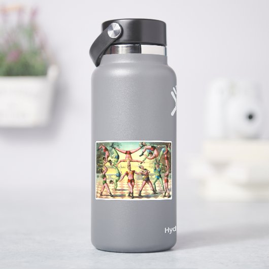 Dertien Mannen doen acrobatiek Sticker (HydroFlask)