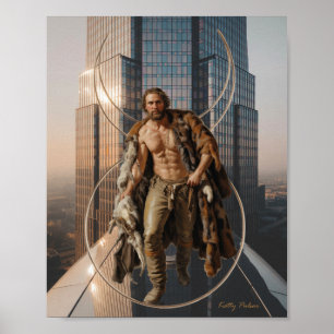 Dertien symbolen: de gehoornde God Poster Print