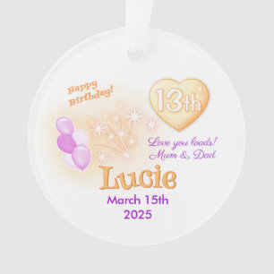 Dertien tiener Ronde 13e Verjaardag Meisje Ornament