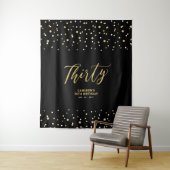 Dertig | 30e verjaardag van Gold en Black Wandkleed (In situ)