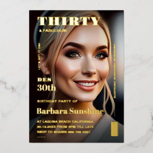 Dertig 30e Verjaardagsmagazine Elegant Modern Goud Folie Uitnodiging