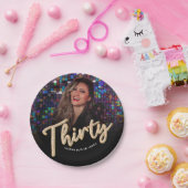 Dertig 30th Birthday aangepaste fotoscript goud Papieren Bordje (Feest)