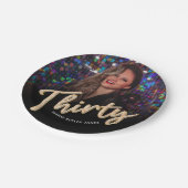 Dertig 30th Birthday aangepaste fotoscript goud Papieren Bordje (Gekanteld)