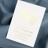 Dertig | Chic Folie Script 30th Birthday Party Uitnodiging