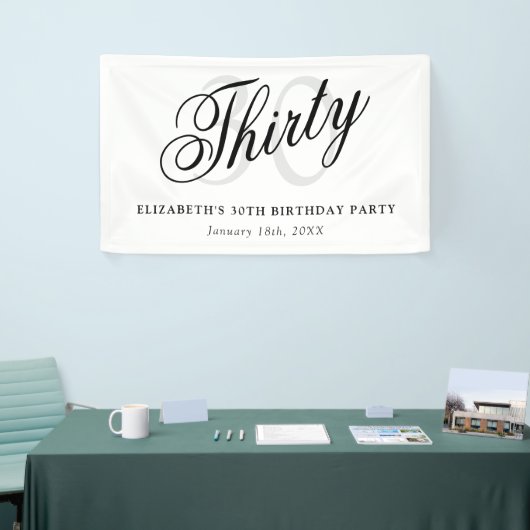 Dertig Elegant 30e verjaardagsfeestje Spandoek (Beurs)
