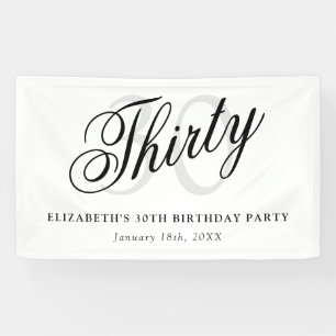 Dertig Elegant 30e verjaardagsfeestje Spandoek
