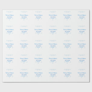 dertig en biertjes blauwe ster Spaanse verjaardags Cadeaupapier
