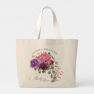 Dertig en Fabulous Elegant Floral 30th Birthday Grote Tote Bag