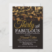 Dertig en Fabulous Glitter Verjaardag Uitnodiging (Voorkant)
