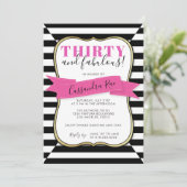 DERTIG EN FANTASTISCH | GESTREEPTE UITNODIGING (Staand voorkant)