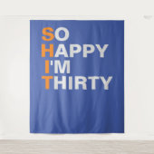 Dertig en zo gelukkig achtergrond wandkleed (Voorkant)