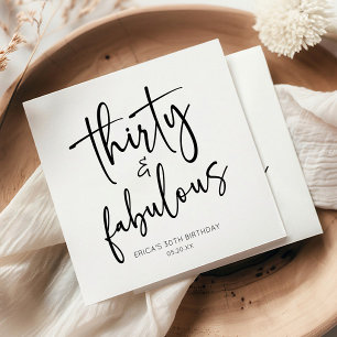 Dertig & Fabulous Minimalistisch 30e Verjaardagsfe Servet