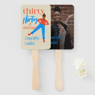 Dertig Flirty & Thriving gepersonaliseerde foto Handwaaier