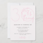 Dertig, Flirty Thriving Moderne Roze 30e Verjaarda Kaart (Voorkant)