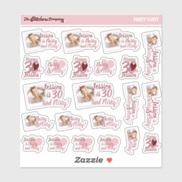 Dertig & Flirty Verjaardag Meisje Labels | Dertigs