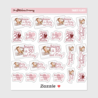 Dertig & Flirty Verjaardag Meisje Labels | Dertigs