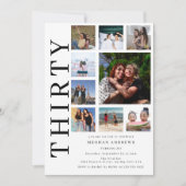 Dertig Fotocollage 30e Verjaardagsfeestje Kaart (Voorkant)
