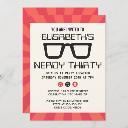 Dertig jaar feest met een geekige bril kaart (Voorkant / Achterkant)