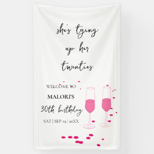 Dertig jaar worden met Roze Champagne 30e Verjaard Spandoek
