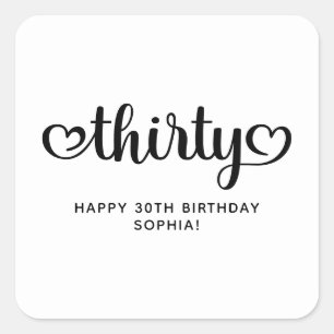 Dertig Lieve Hartjes Script 30e Verjaardag Vierkante Sticker