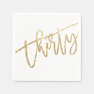Dertig moderne script glam goud glitter 30e partij servet