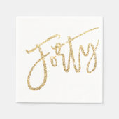 Dertig moderne script glam goud glitter 40e partij servet (Voorkant)