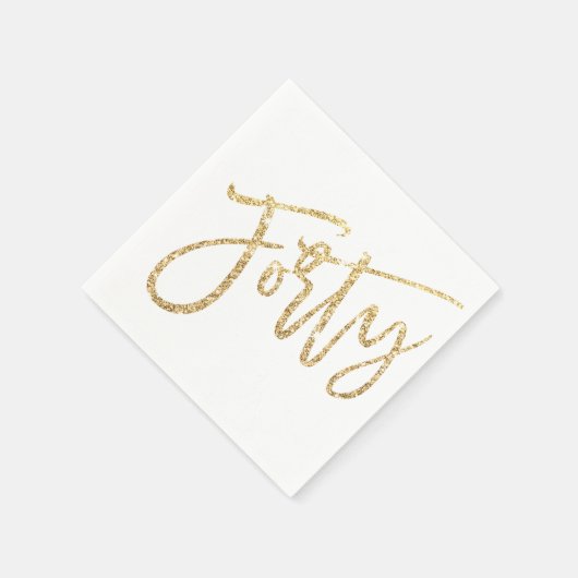 Dertig moderne script glam goud glitter 40e partij servet (Hoek)