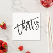 Dertig moderne script zwart wit 30e partij servet (Insitu)
