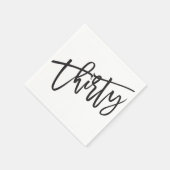 Dertig moderne script zwart wit 30e partij servet (Hoek)