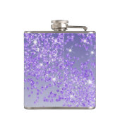 Dertig & Paarse Glitter & Drink Quote Heupfles (Achterkant)