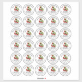 Dertig Raspberry Jelly 2" Mason Jar Lid Stickers (Vel)