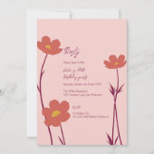 Dertig Roze Bloemige Minimaal 30e Verjaardag Kaart (Voorkant)